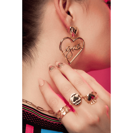Grá Croí Heart Earrings Gold- Lillys Pharmacy and Health Store