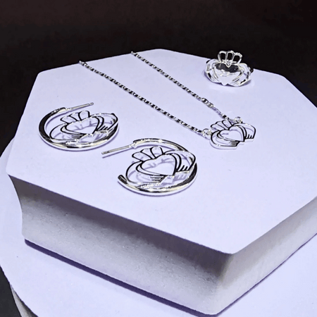 Have My Heart Claddagh Hoop Earrings Silver- Lillys Pharmacy and Health Store