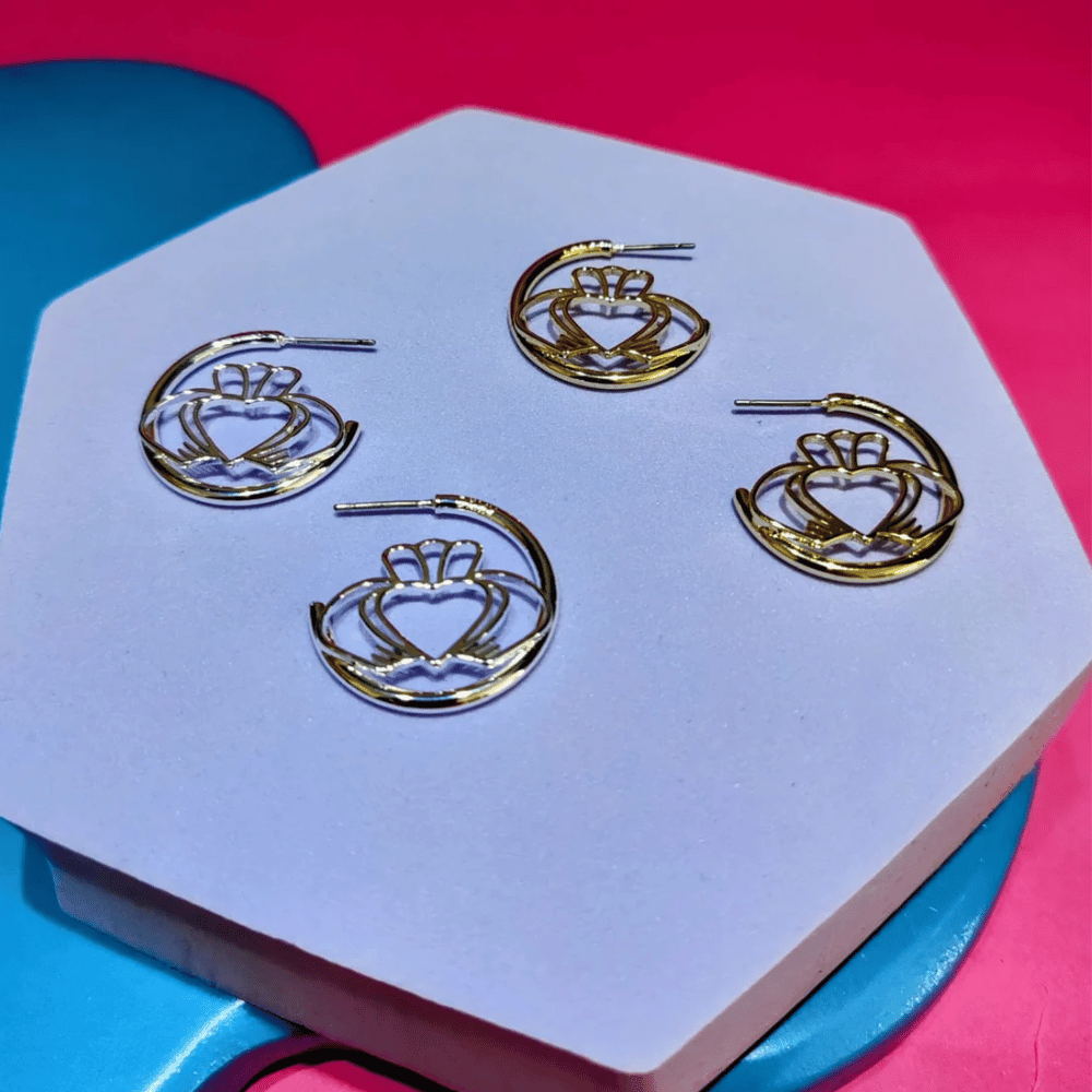 Have My Heart Claddagh Hoop Earrings Silver- Lillys Pharmacy and Health Store