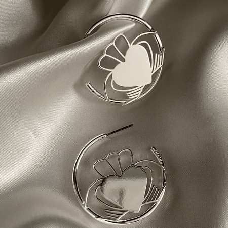 Heart Strong Claddagh Hoop Earrings Silver- Lillys Pharmacy and Health Store
