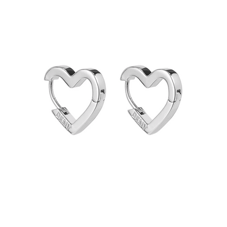 Not Yer Average Heart Hoop Earrings Silver- Lillys Pharmacy and Health Store