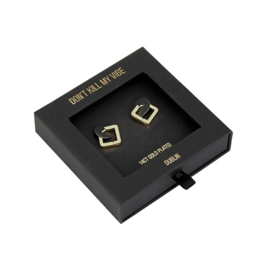 Not Yer Average Square Hoop Earrings Gold- Lillys Pharmacy and Health Store