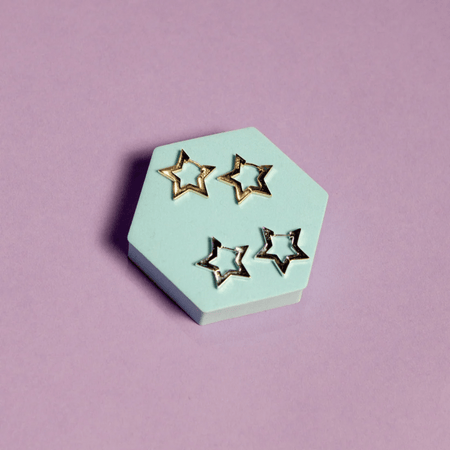 Not Yer Average Star Hoop Earrings Gold- Lillys Pharmacy and Health Store