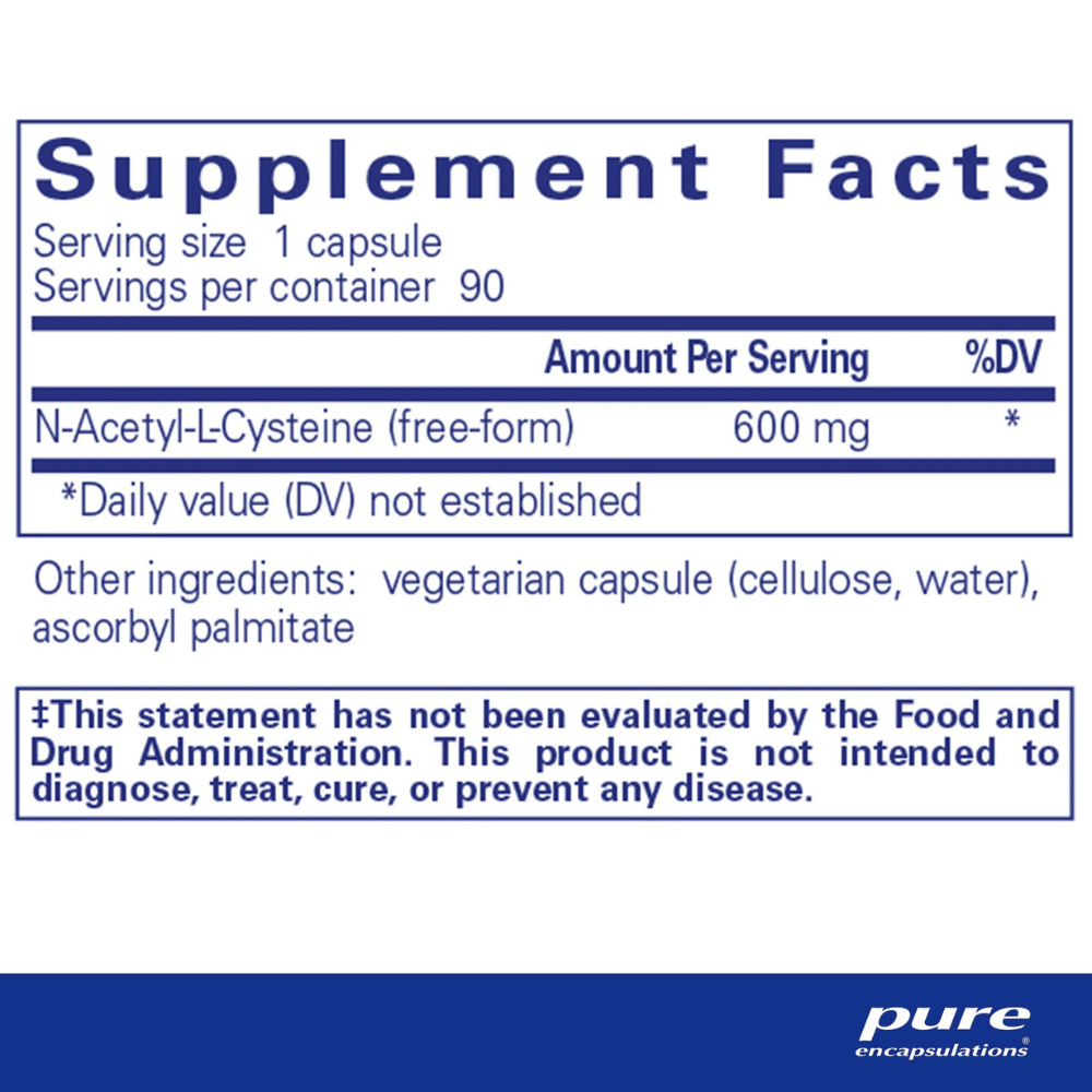 Pure Encapsulations NAC 600 Mg 90's- Lillys Pharmacy and Health Store