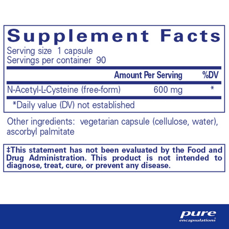 Pure Encapsulations NAC 600 Mg 90's- Lillys Pharmacy and Health Store