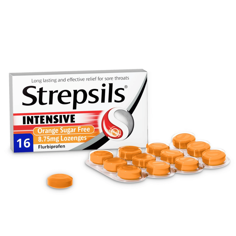 Strepsils Intensive Orange Sugar Free Lozenges /16- Lillys Pharmacy and Health Store