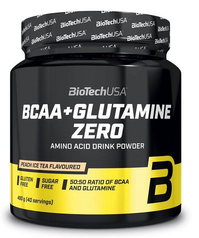BioTechUSA BCAA + Glutamine Zero, Peach Ice Tea - 480g