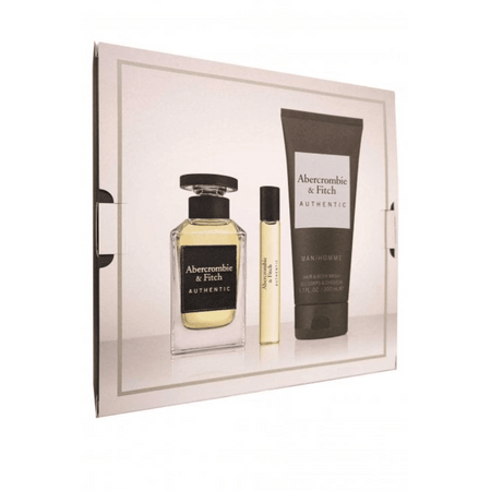 Abercrombie & Fitch Authentic Man 100ml 3pc Gift Set100ml Edt Spr, 15ml Edt Spr, 200ml Hair & Body Wash- Lillys Pharmacy and Health Store