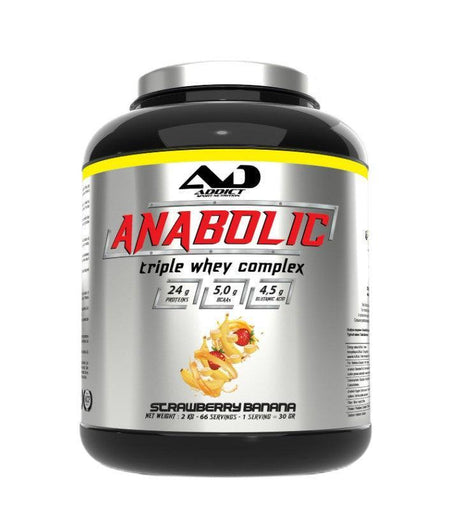 Addict Sport Nutrition Anabolic Triple Whey Complex, Strawberry Banana - 1800g - Lilly’s Pharmacy & Health Store