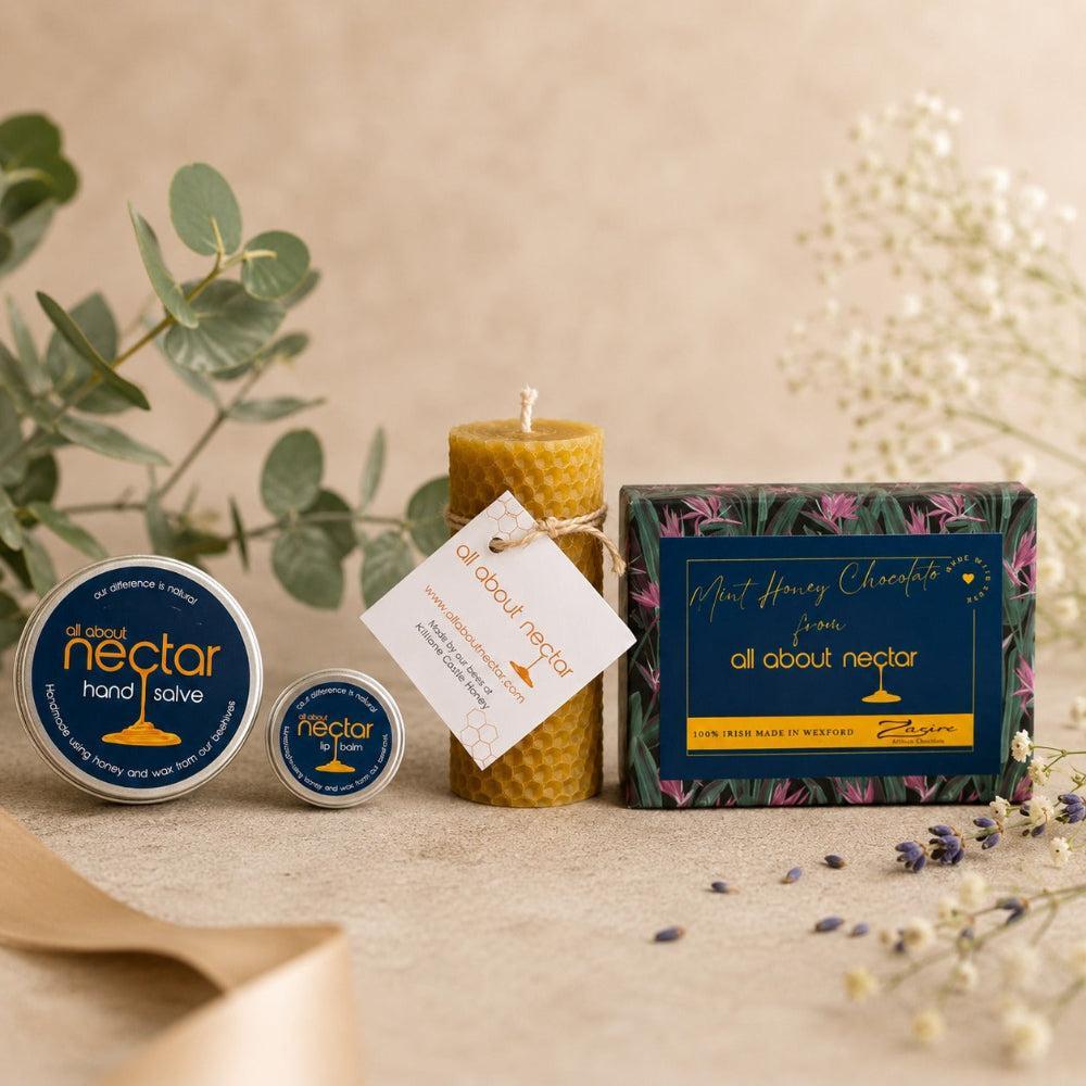 All About Nectar Skincare, Candle & Honey Chocolate Hamper- Lillys Pharmacy and Health Store