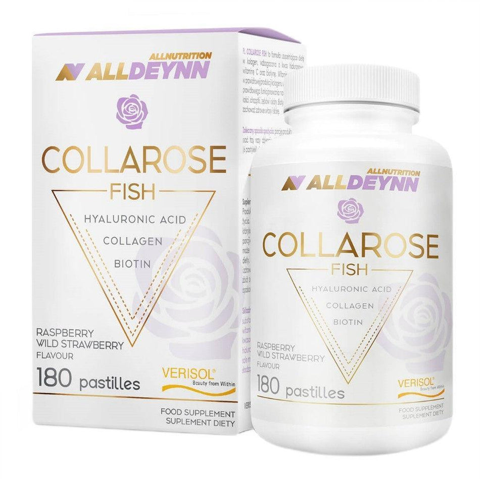 Allnutrition AllDeynn Collarose Fish, Raspberry Wild Strawberry 180 pastilles- Lillys Pharmacy and Health Store