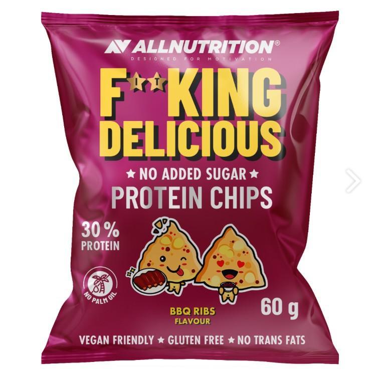 Allnutrition Fitking Delicious Protein Chips, BBQ Ribs 60g- Lillys Pharmacy and Health Store
