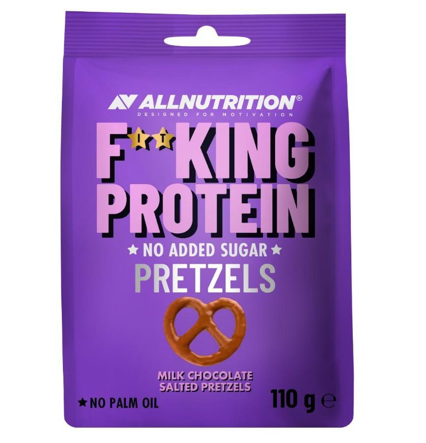 Allnutrition Fitking Protein Pretzels, Milk Chocolate Salted 110g- Lillys Pharmacy and Health Store