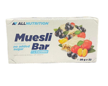 Allnutrition Muesli Bar + LCarnitine, Yoghurt & Blackcurrant 32 bars- Lillys Pharmacy and Health Store