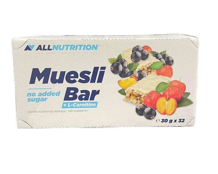Allnutrition Muesli Bar + LCarnitine, Yoghurt & Blackcurrant 32 bars- Lillys Pharmacy and Health Store