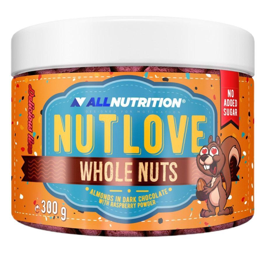 Allnutrition Nutlove Whole Nuts, Almonds in Dark Chocolate with Raspberry Powder 300g- Lillys Pharmacy and Health Store