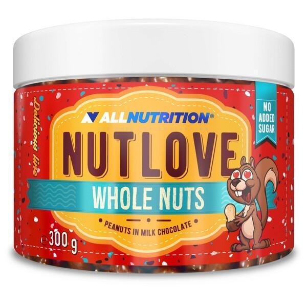 Allnutrition Nutlove Whole Nuts, Peanuts in Milk Chocolate 300g- Lillys Pharmacy and Health Store