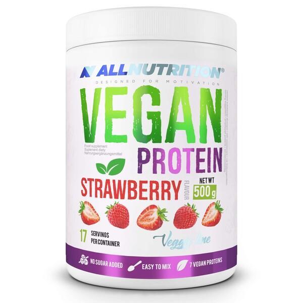 Allnutrition Vegan Protein, Strawberry 500g- Lillys Pharmacy and Health Store