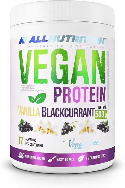 Allnutrition Vegan Protein, Vanilla Blackcurrant 500g- Lillys Pharmacy and Health Store