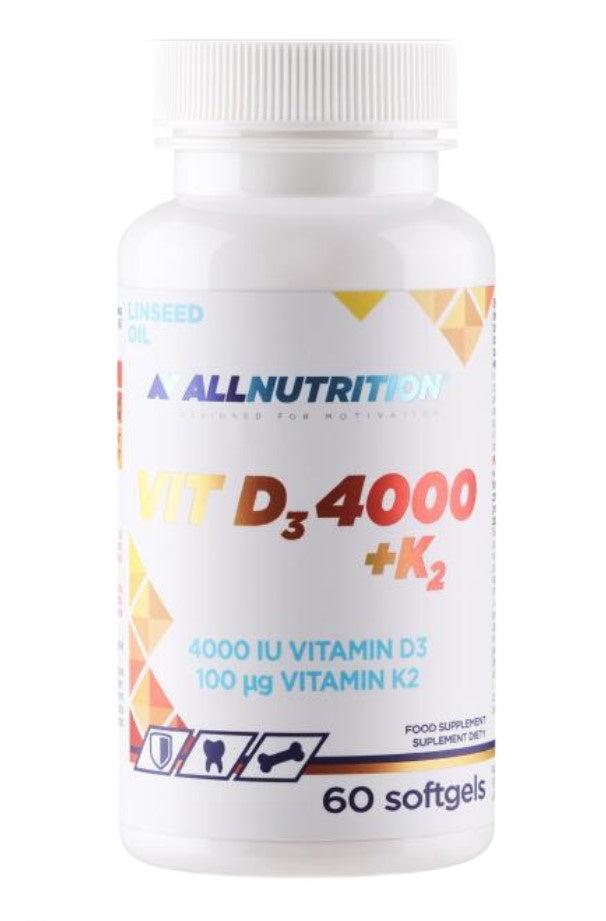 Allnutrition Vit D3 4000 + K2 60 softgels- Lillys Pharmacy and Health Store