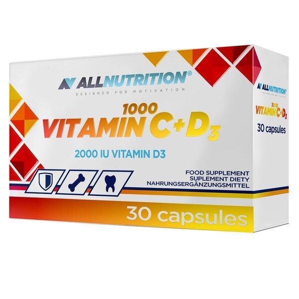 Allnutrition Vitamin C 1000 + D3 30 caps- Lillys Pharmacy and Health Store