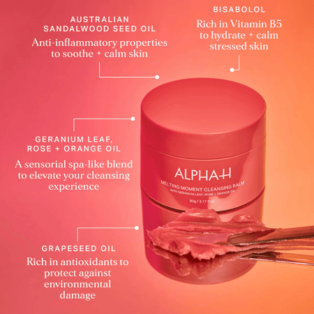 Alpha-H Melting Moment Cleansing Balm Geranium Red 90g- Lillys Pharmacy and Health Store