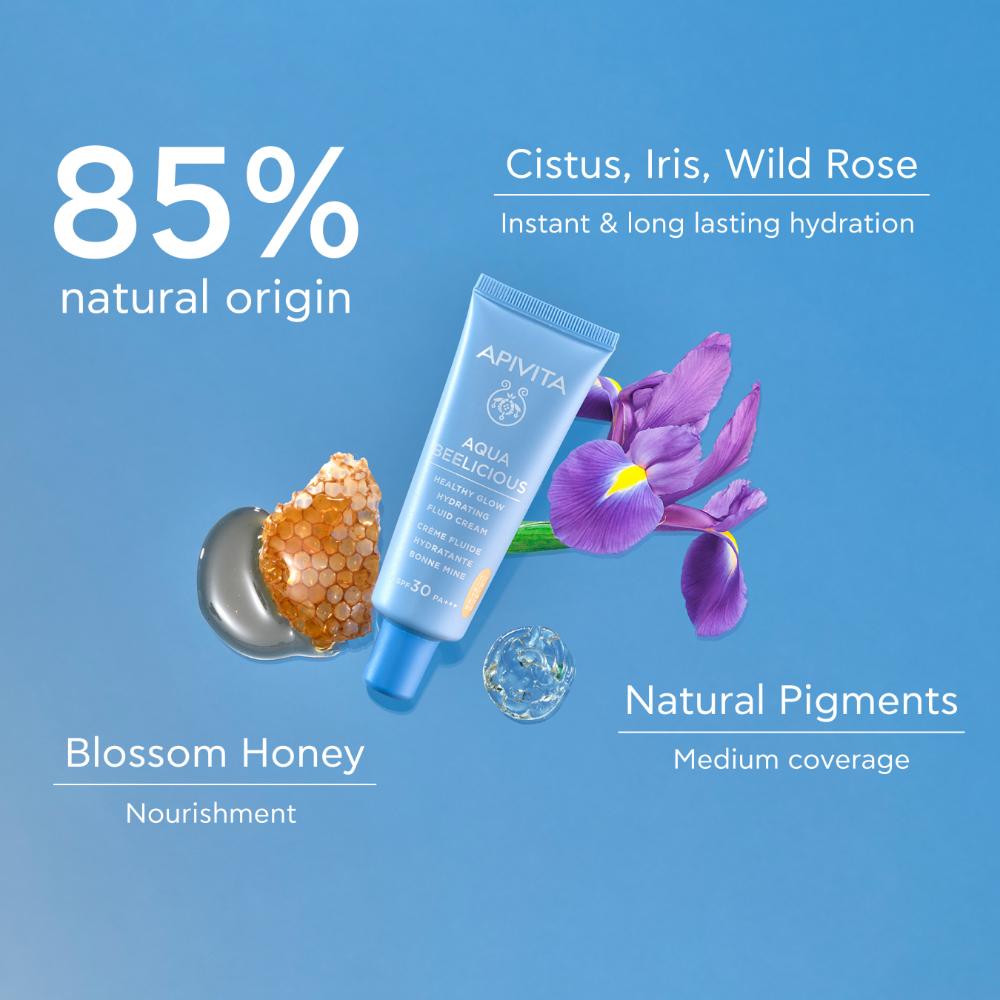 Apivita Aqua Beelicious Healthy Glow Hydrating Fluid Cream 40ml- Lillys Pharmacy and Health Store