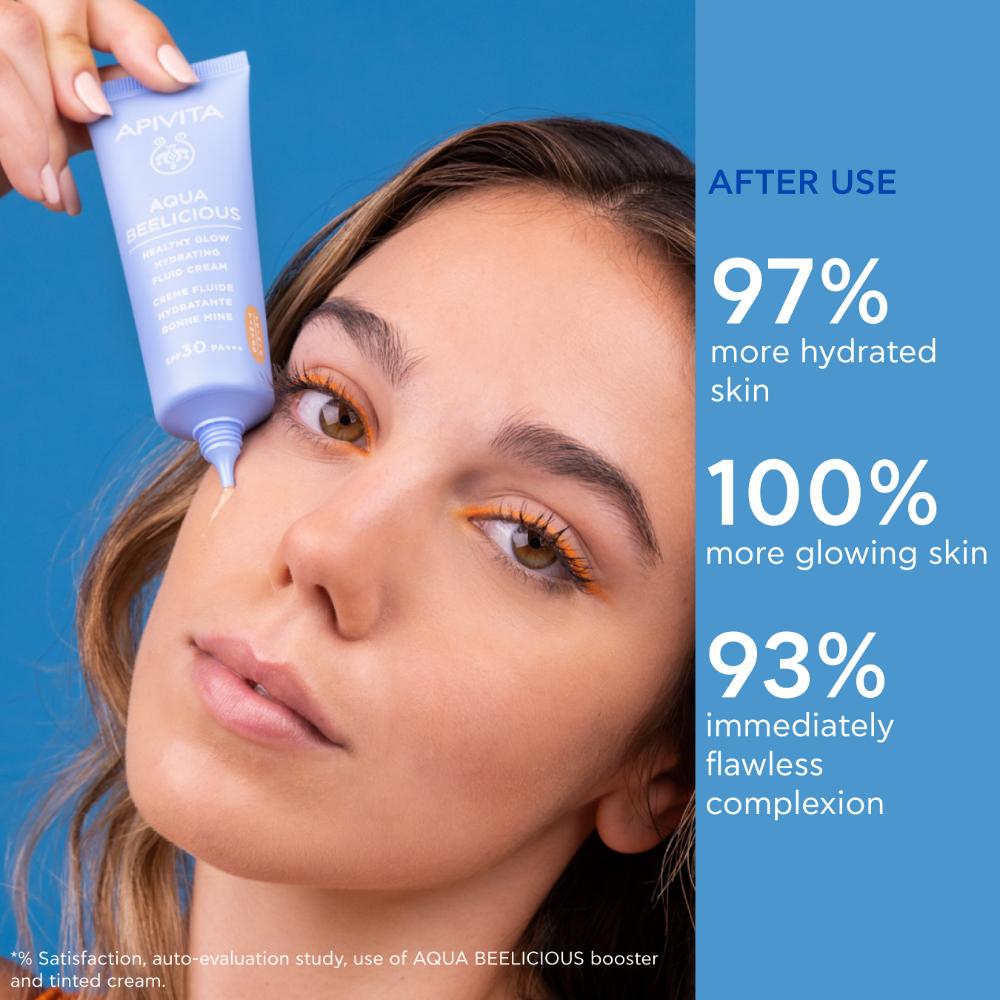 Apivita Aqua Beelicious Healthy Glow Hydrating Fluid Cream 40ml- Lillys Pharmacy and Health Store