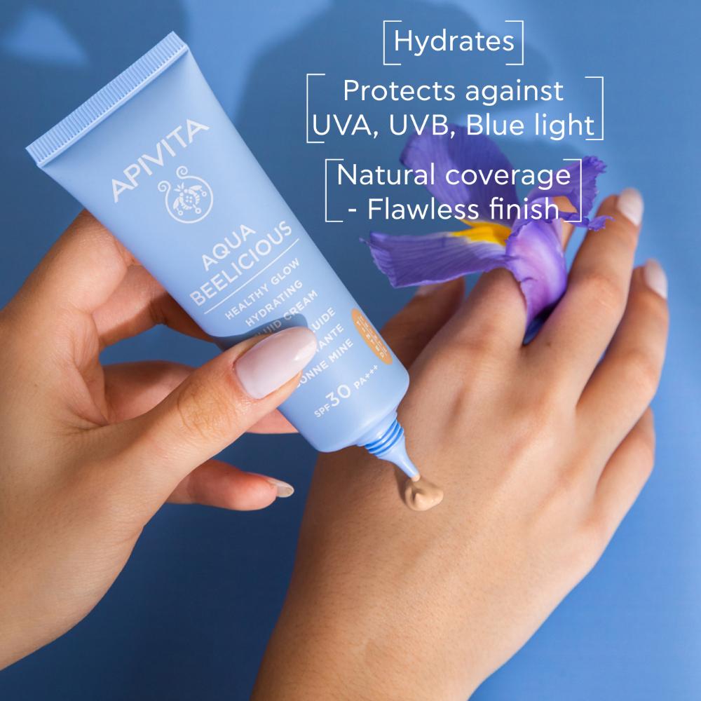 Apivita Aqua Beelicious Healthy Glow Hydrating Fluid Cream 40ml- Lillys Pharmacy and Health Store