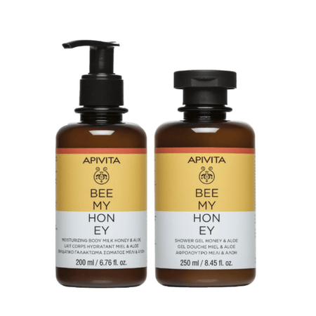 Apivita Bee My Honey Shower Gel & Body Milk Duo- Lillys Pharmacy and Health Store