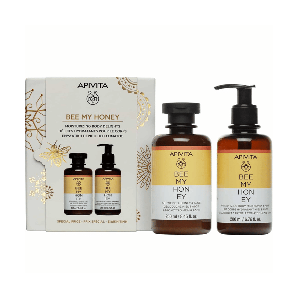 Apivita Bee My Honey Shower Gel & Body Milk Duo- Lillys Pharmacy and Health Store