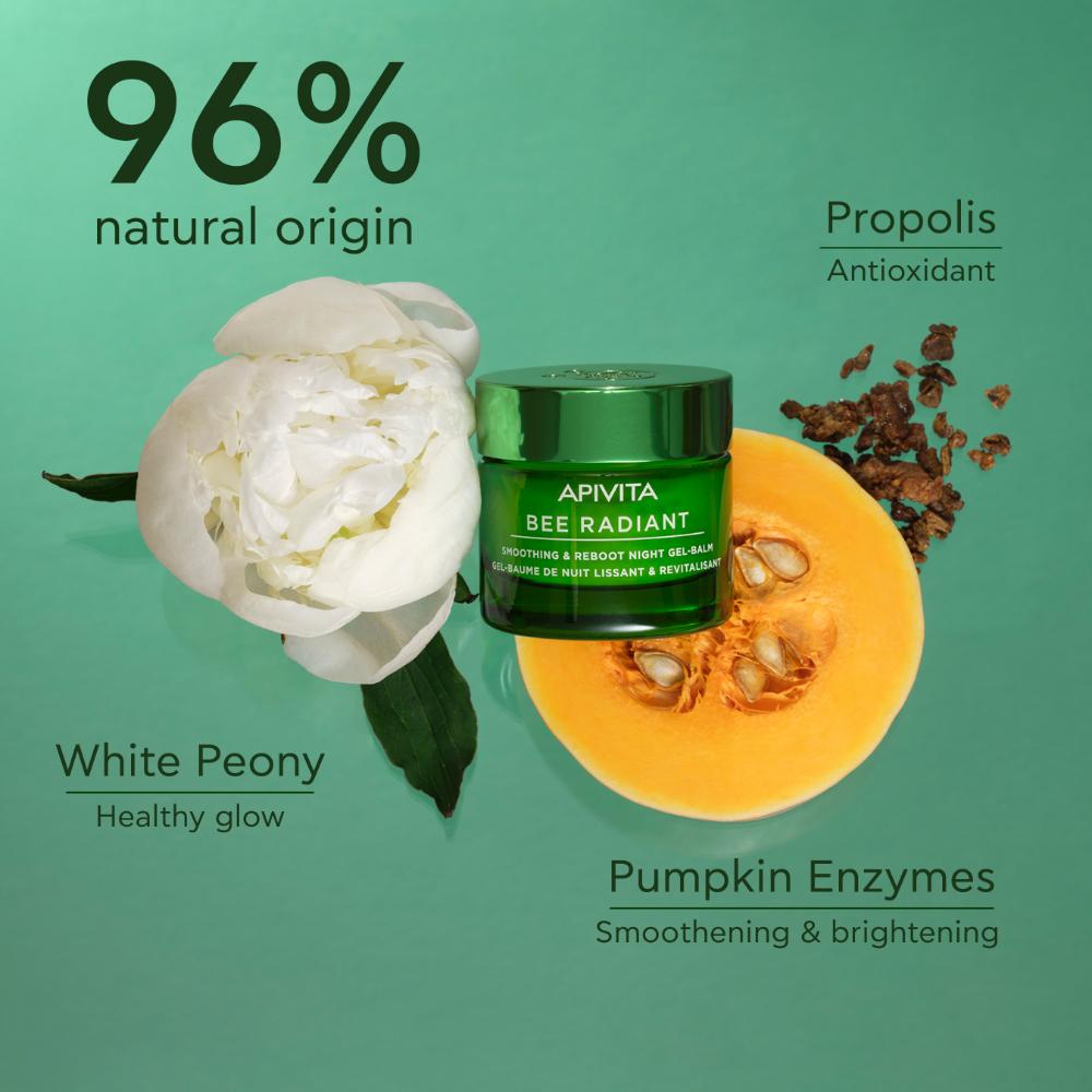 Apivita Bee Radiant Peony Night Gel-Balm 50ml- Lillys Pharmacy and Health Store