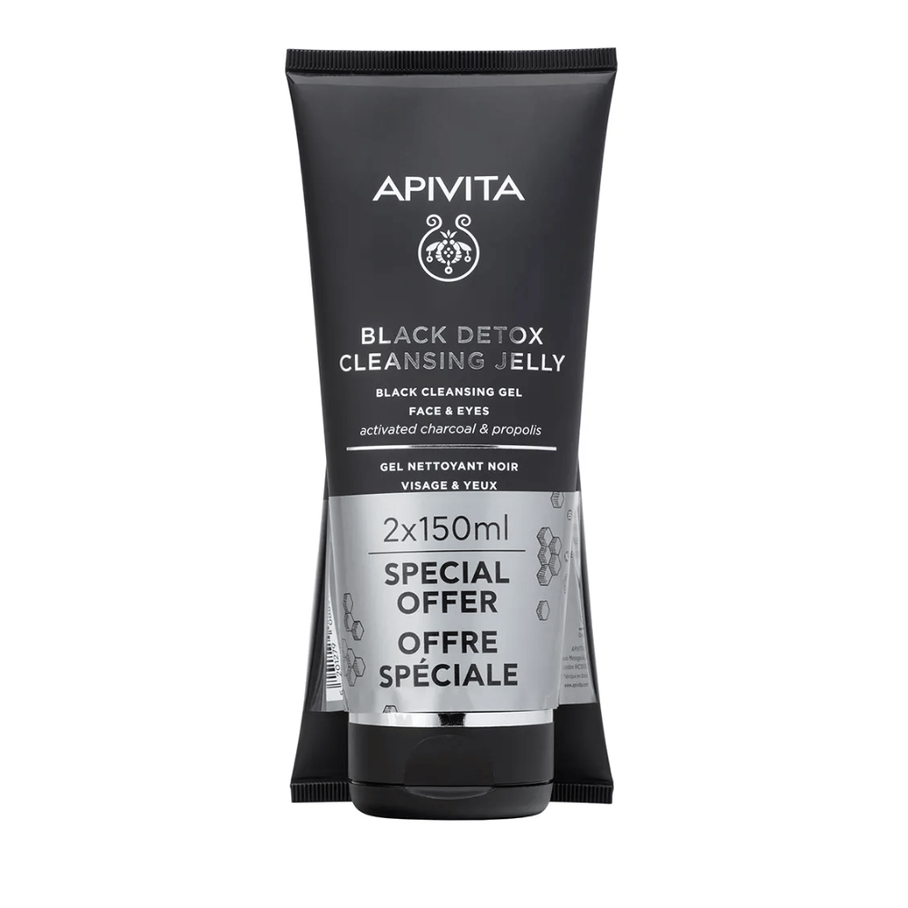 Apivita Black Detox Cleanser Duo 2 x 150ml- Lillys Pharmacy and Health Store