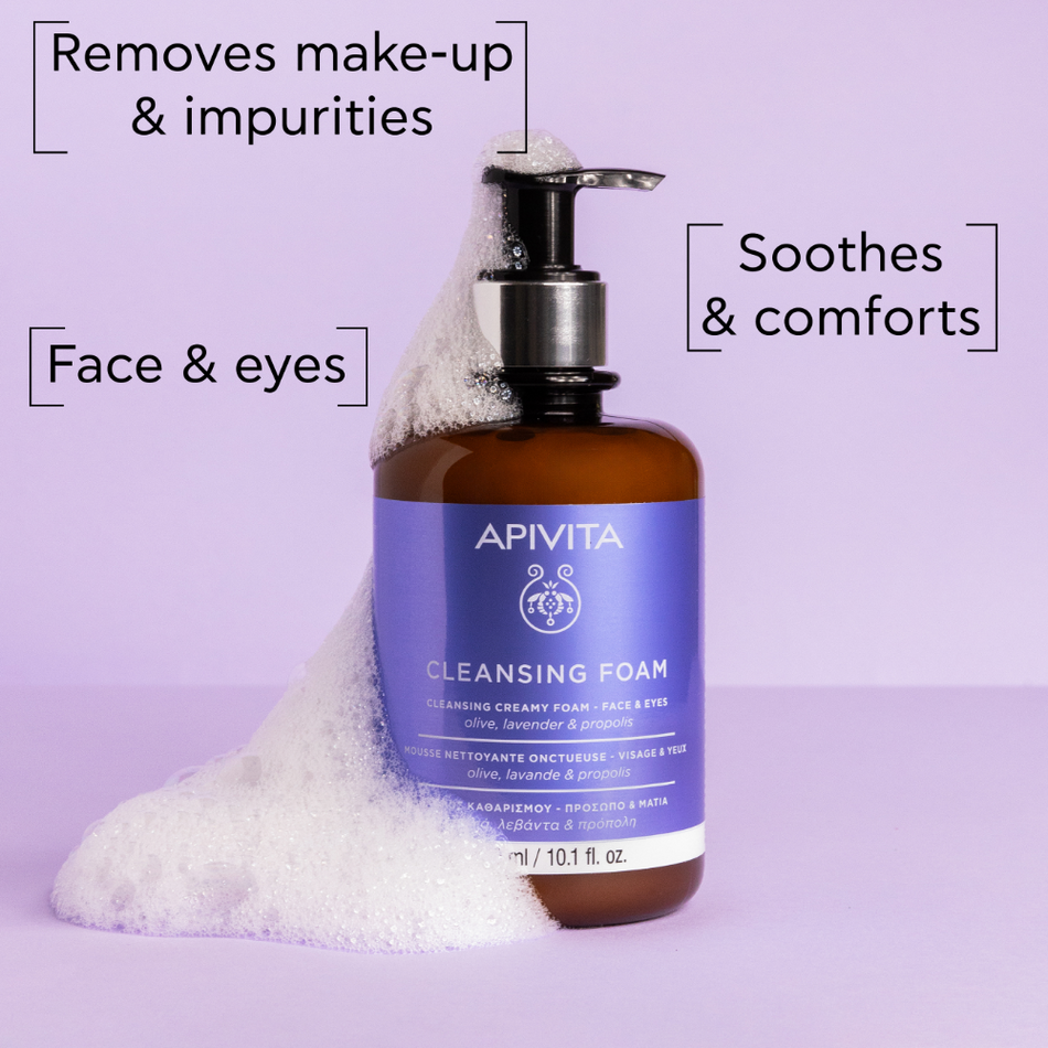 Apivita Creamy Foam Cleanser Face & Eye 300ml- Lillys Pharmacy and Health Store
