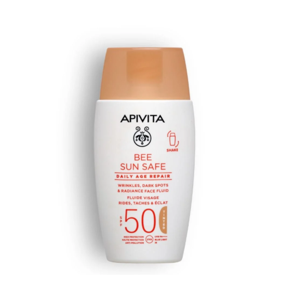 Apivita Daily Age Repair Tinted SPF50 Face Fluid- Lillys Pharmacy and Health Store