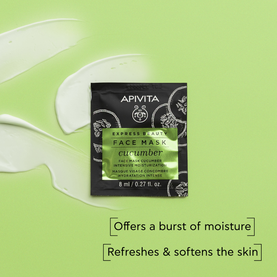 Apivita Express Cucumber Mask 2X8ml- Lillys Pharmacy and Health Store