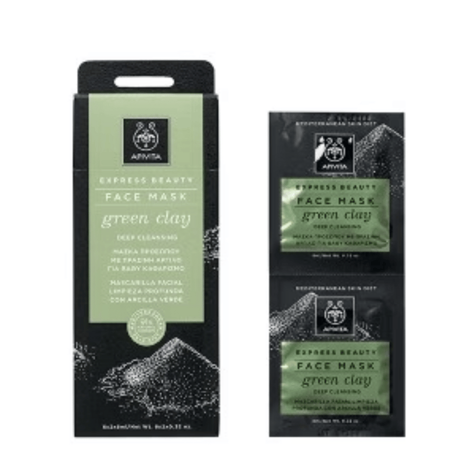 Apivita Express Face Mask Green Clay 2X8ml- Lillys Pharmacy and Health Store