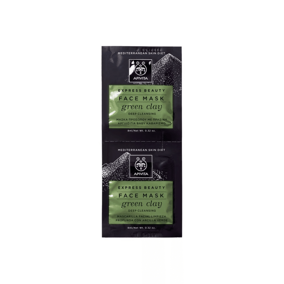 Apivita Express Face Mask Green Clay 2X8ml- Lillys Pharmacy and Health Store