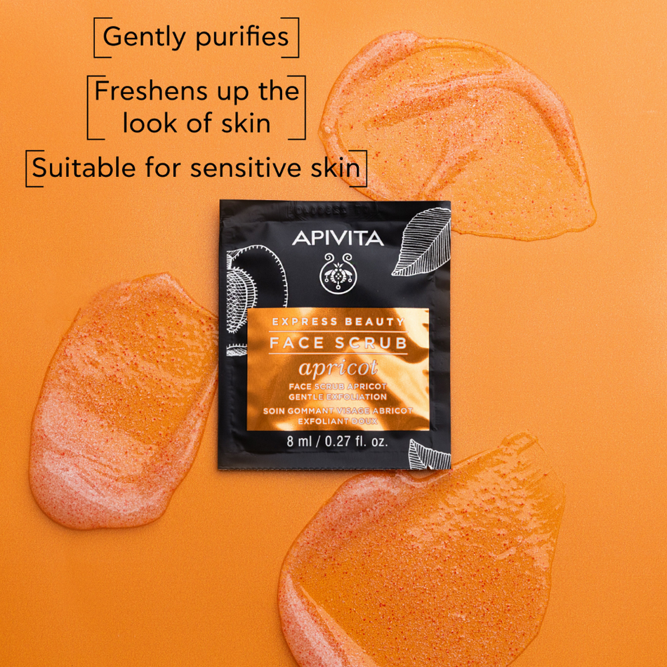 Apivita Express Face Scrub Apricot 2X8ml- Lillys Pharmacy and Health Store