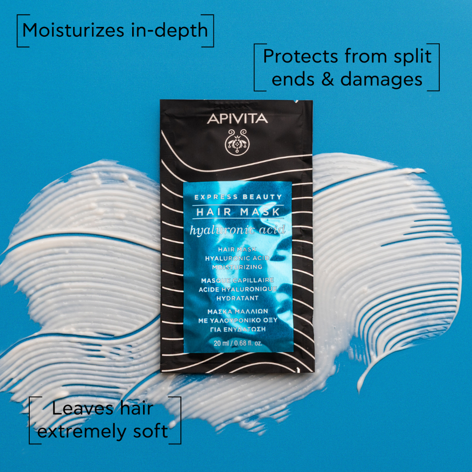 Apivita Express Hair Mask - Hyaluronic Acid 20ml- Lillys Pharmacy and Health Store