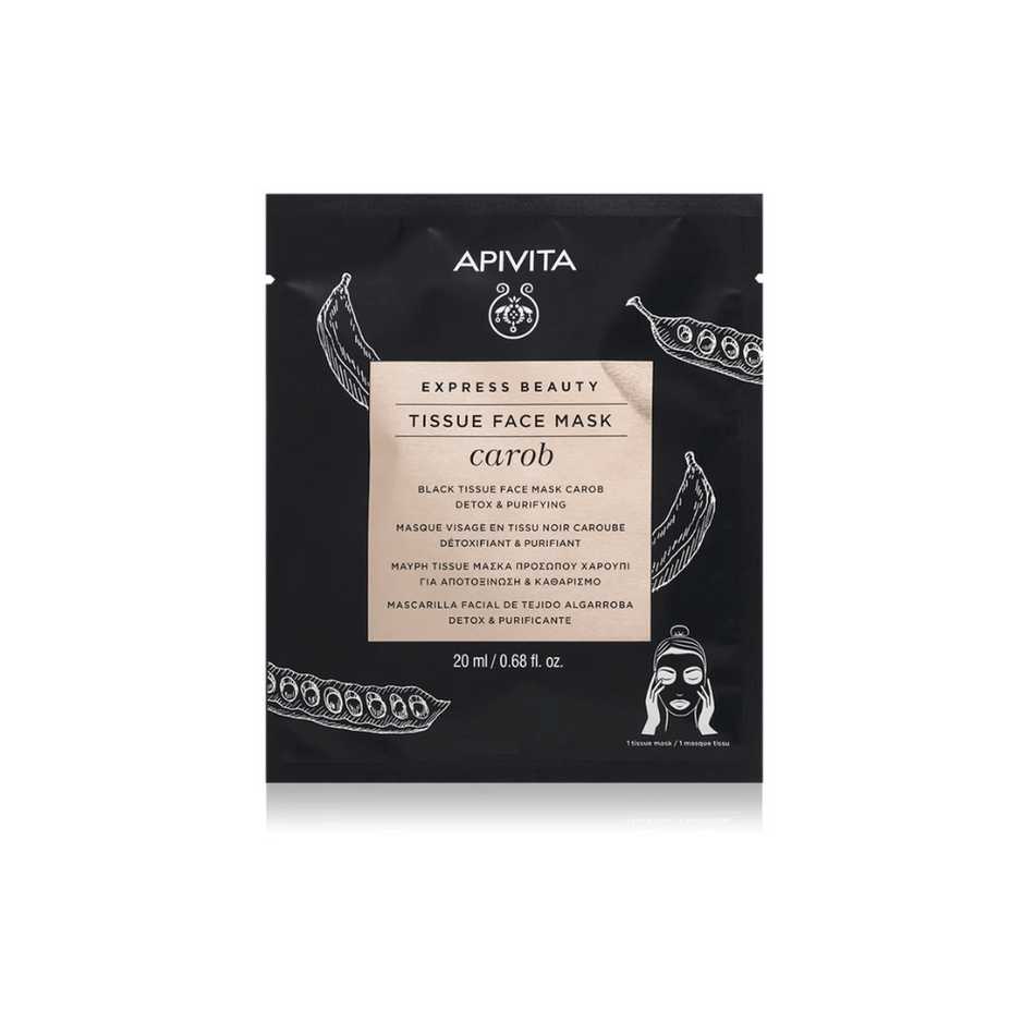 Apivita Express Sheet Mask Carob 20 ml- Lillys Pharmacy and Health Store