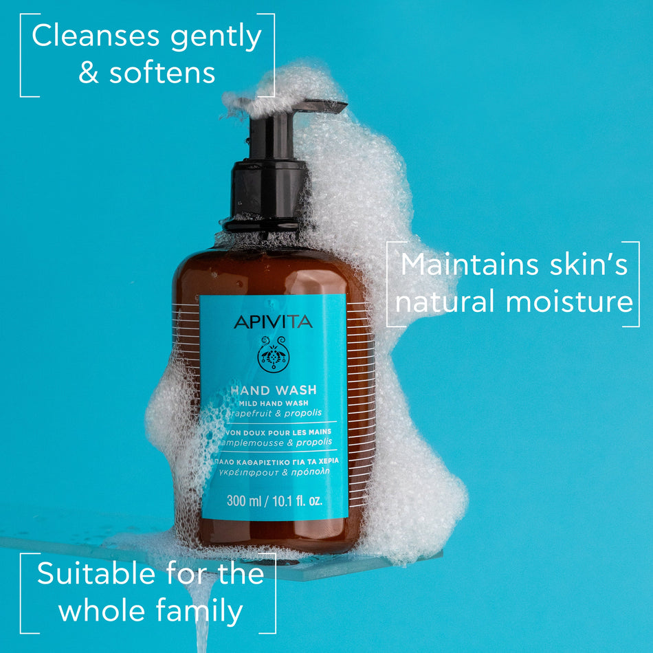 Apivita Hand Wash With Grapefruit & Propolis 300ml- Lillys Pharmacy and Health Store