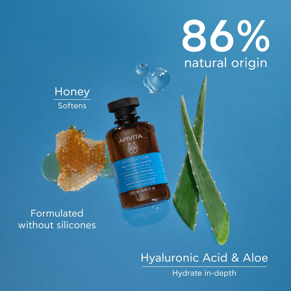Apivita Hydration Moisturizing Shampoo Hyaluronic Acid & Aloe 250ml- Lillys Pharmacy and Health Store