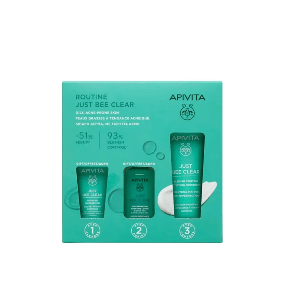 Apivita Just Bee Clear Routine Set- Lillys Pharmacy and Health Store