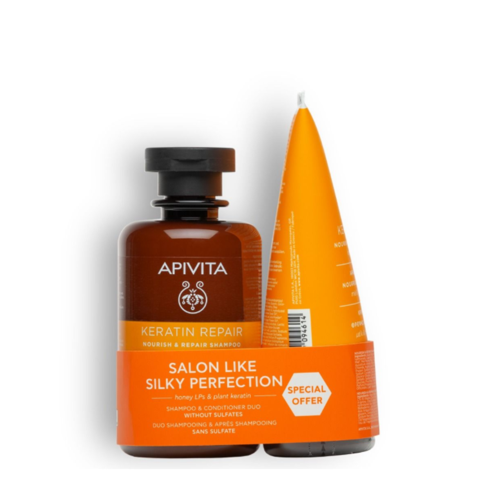 Apivita Keratin Repair Shampoo & Conditioner Set- Lillys Pharmacy and Health Store