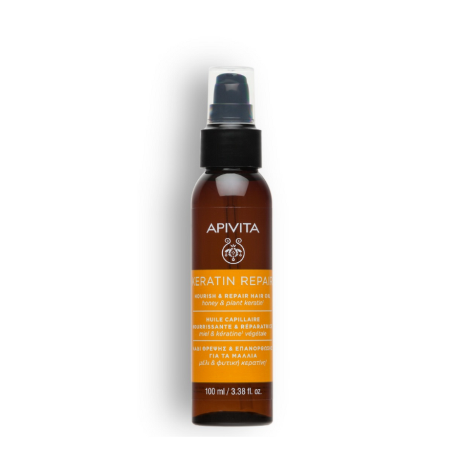 Apivita Keratine Repair Nourish & Repair Hair Oil 100ml- Lillys Pharmacy and Health Store