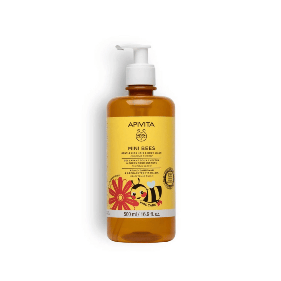 Apivita Kids Mini Bees Gentle Calendula Honey Gel Shampoo 500ml- Lillys Pharmacy and Health Store