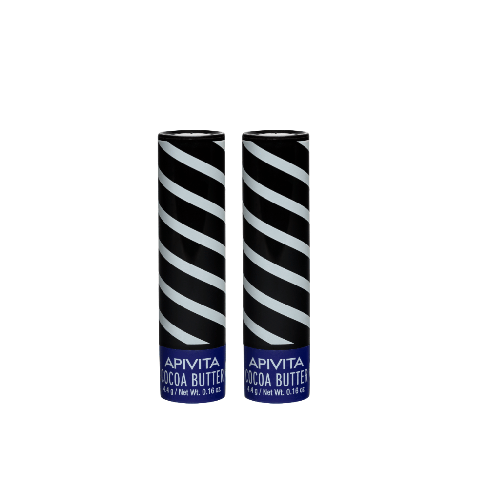 Apivita Lip Care Cocoa Spf20 2 x 4.4G- Lillys Pharmacy and Health Store