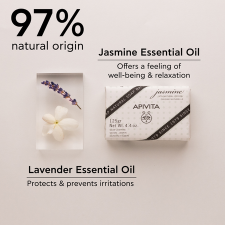 Apivita Natural Soap Jasmine 125G- Lillys Pharmacy and Health Store