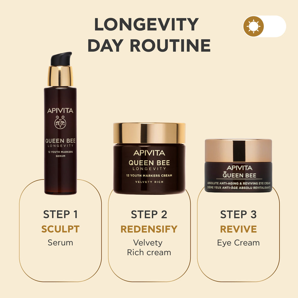Apivita Queen Bee Longevity Day Rich Cream 50ml- Lillys Pharmacy and Health Store